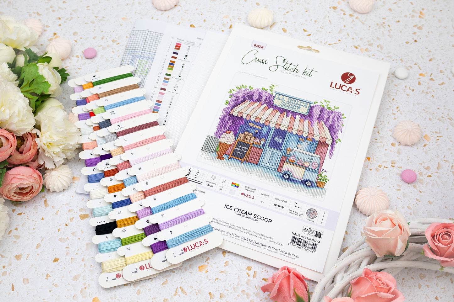 Set de brodat în cruciuliță Luca-S - Cupă de Înghețată, B1428