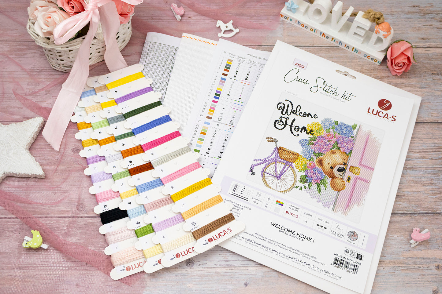 Set de brodat în cruciuliță Luca-S - Bine ați venit acasă!, B1433
