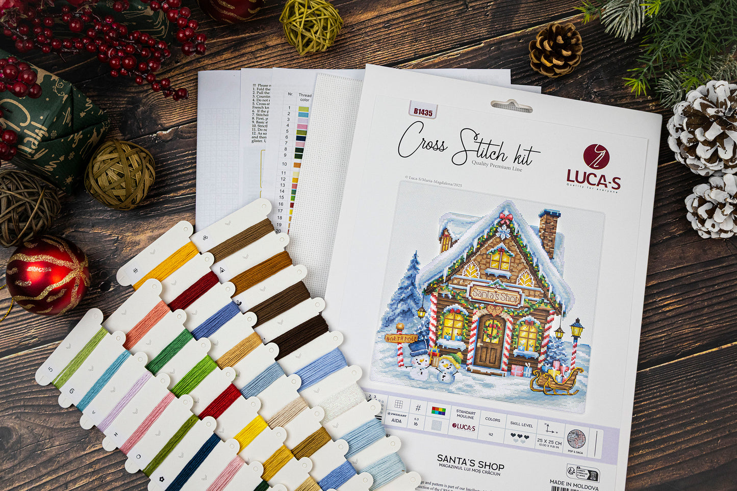 Set de brodat în cruciuliță Luca-S - Magazinul lui Moș Crăciun, B1435