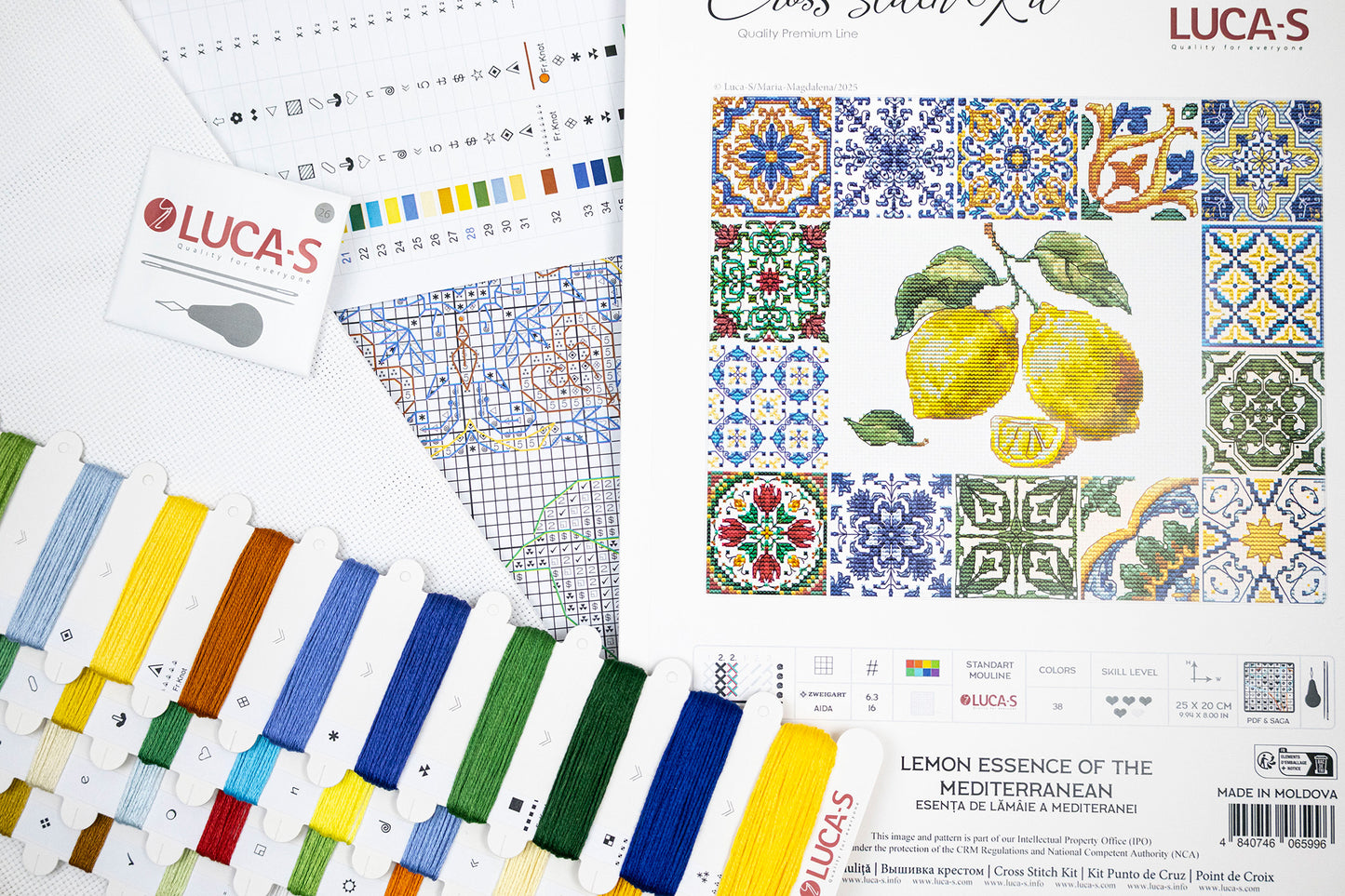Set de brodat în cruciuliță Luca-S - Esența de Lămâie a Mediteranei, B7049
