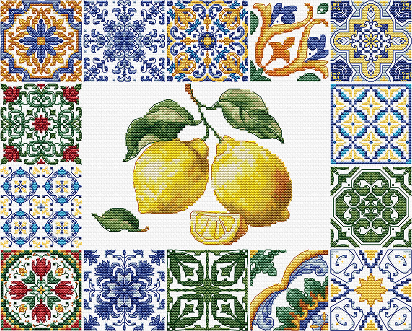 Set de brodat în cruciuliță Luca-S - Esența de Lămâie a Mediteranei, B7049