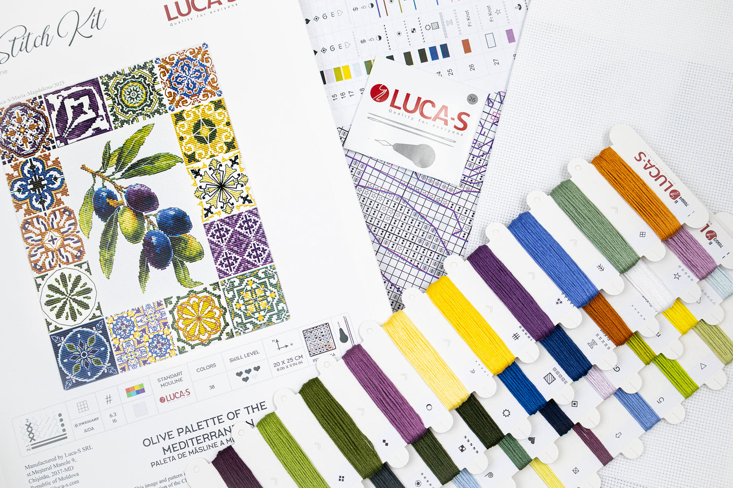 Set de brodat în cruciuliță Luca-S - Paleta de Măsline a Mediteranei, B7050