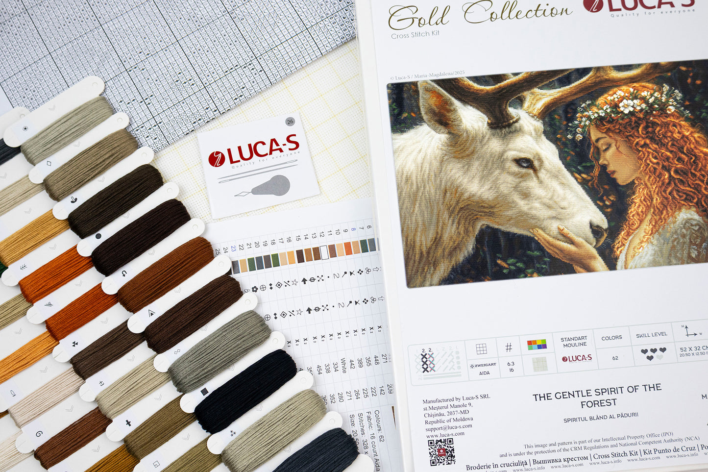 Set de brodat în cruciuliță Luca-S GOLD - Spiritul Blând al Pădurii, B724