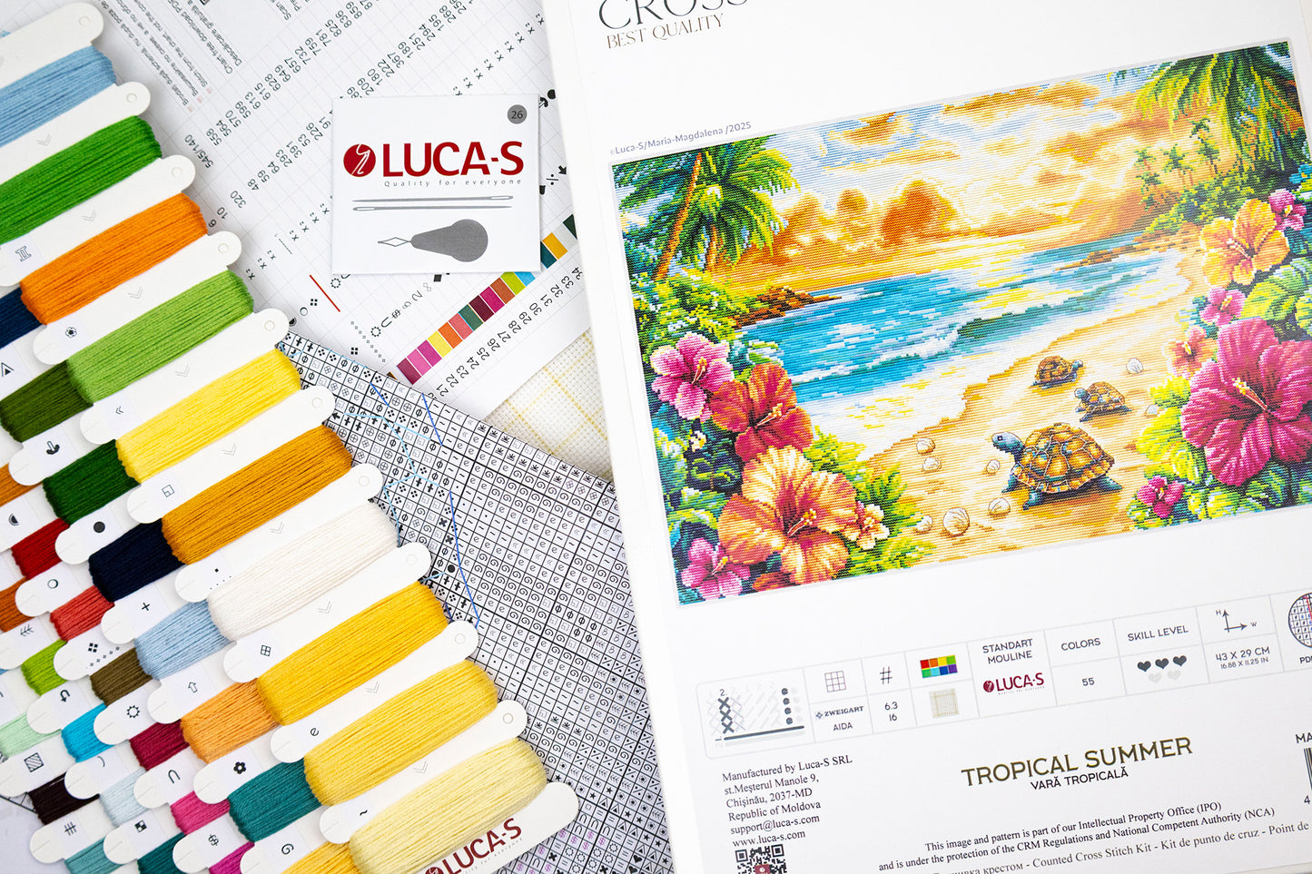 Set de brodat în cruciuliță Luca-S - Vară Tropicală, BU5089