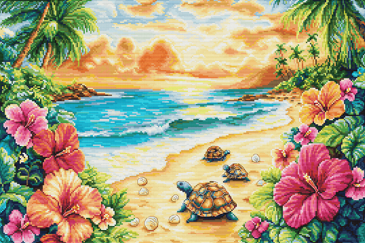 Set de brodat în cruciuliță Luca-S - Vară Tropicală, BU5089