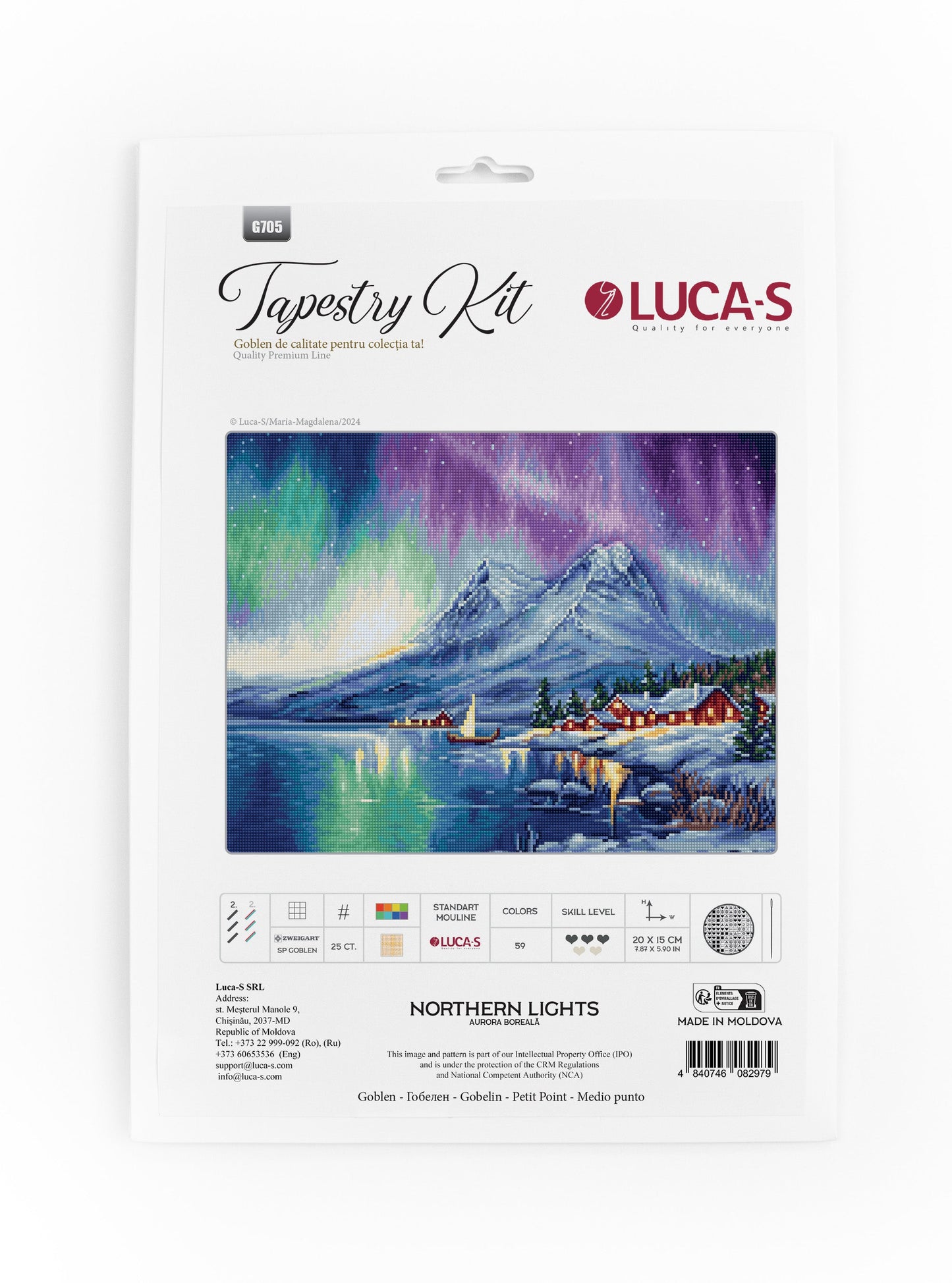 Set de brodat în goblen Luca-S - Aurora Boreală, G705