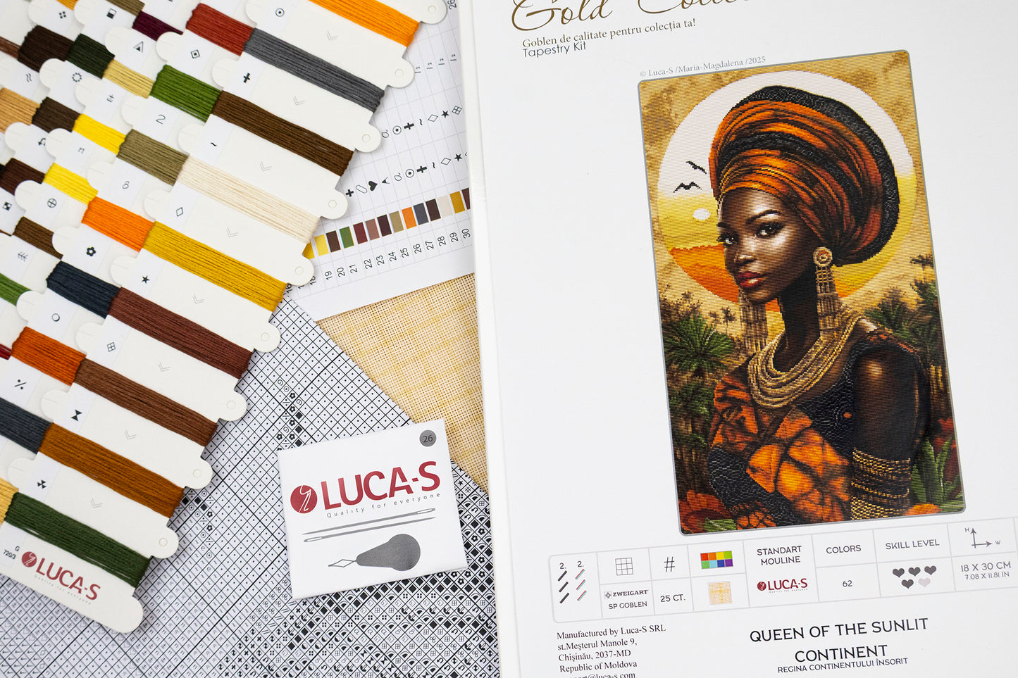 Set de brodat în goblen Luca-S GOLD - Regina Continentului Însorit, G720