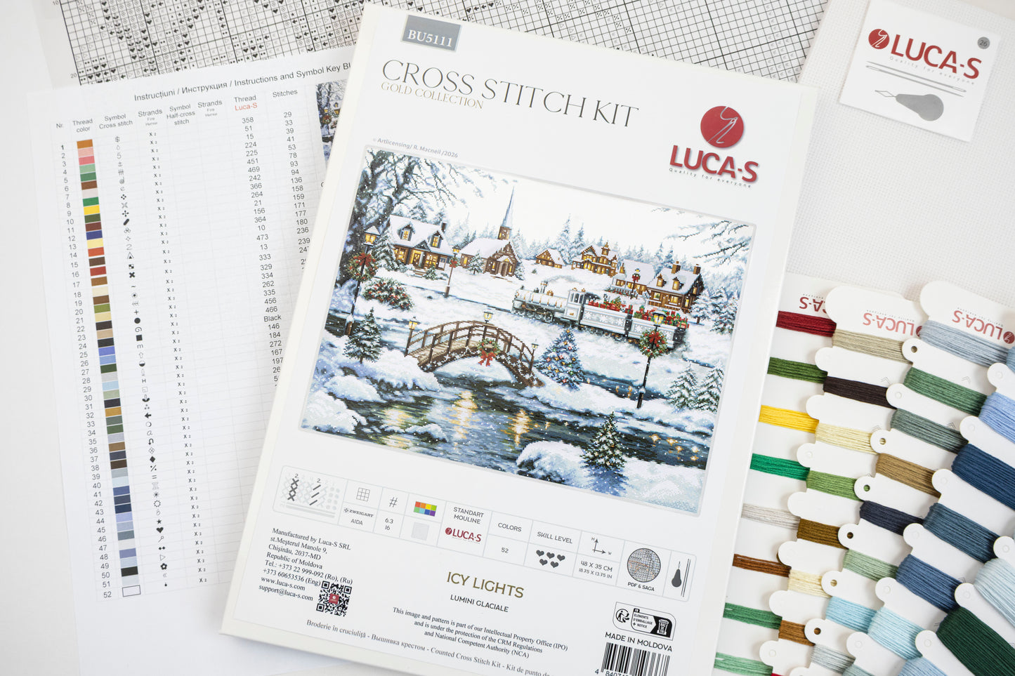 Set de brodat în cruciuliță Luca-S GOLD - Lumini Glaciale , BU5111