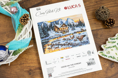 Set de brodat în cruciuliță Luca-S - Gâște pe pârâu, B590