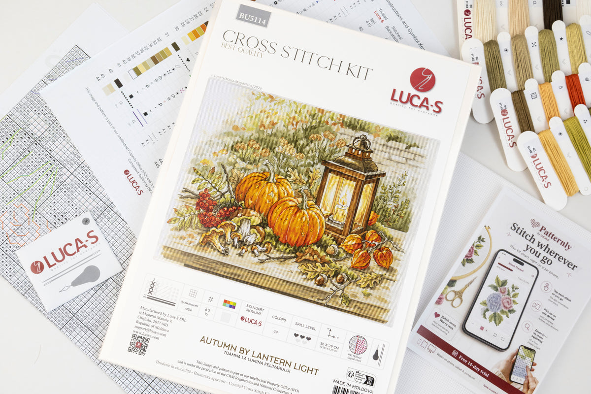 Set de brodat în cruciuliță Luca-S - Toamna la Lumina Felinarului, BU5114