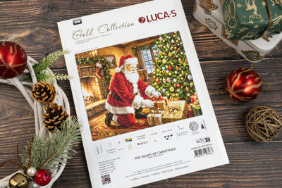 Set de brodat în goblen Luca-S GOLD - Inima Crăciunului, G738