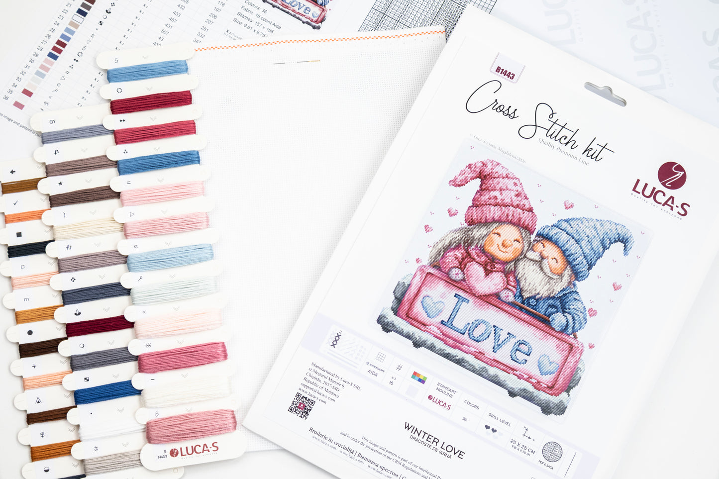 Set de brodat în cruciuliță Luca-S - Dragoste de iarnă, B1443