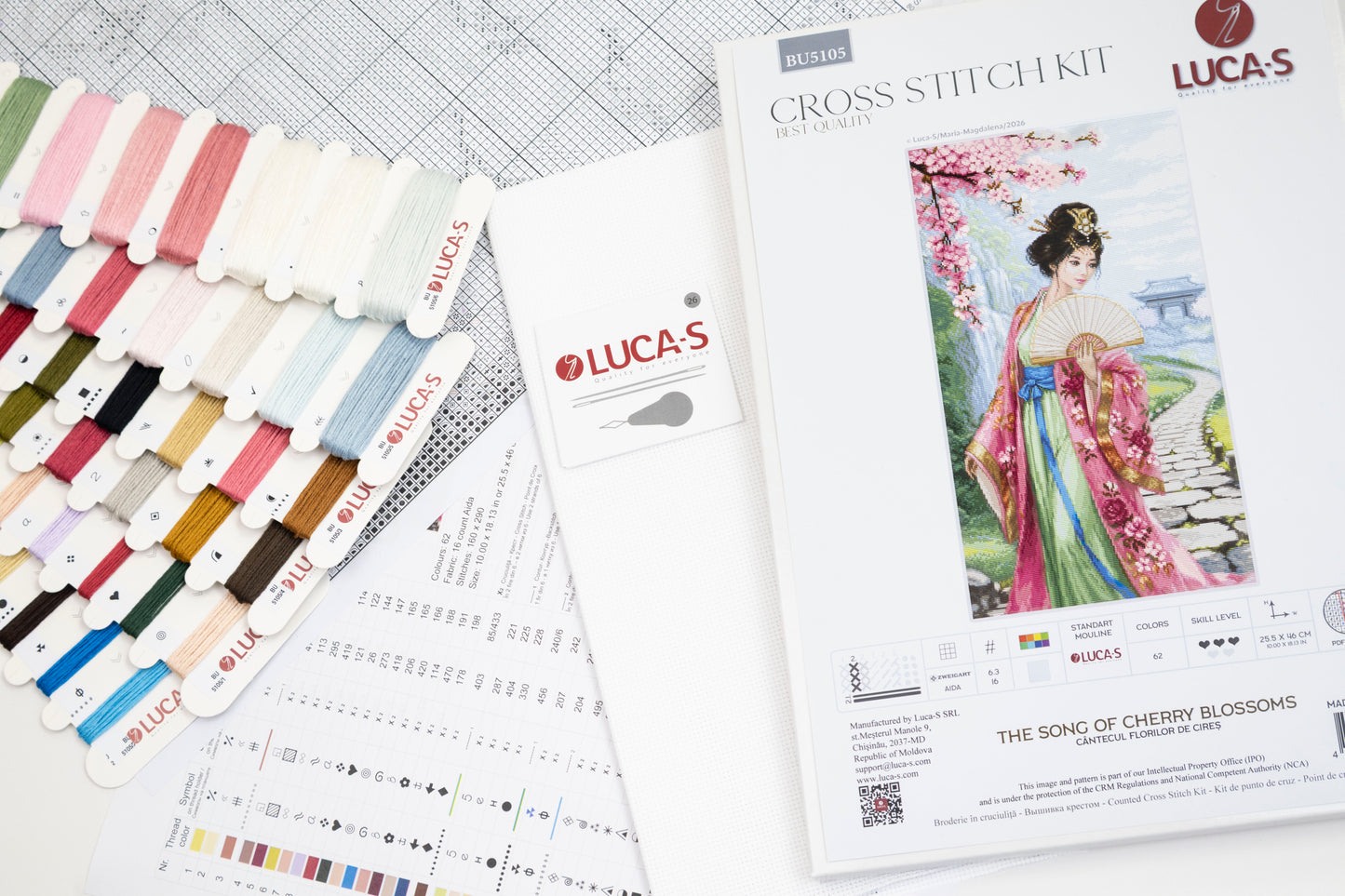 Set de brodat în cruciuliță Luca-S - Cântecul Florilor de Cireș, BU5105