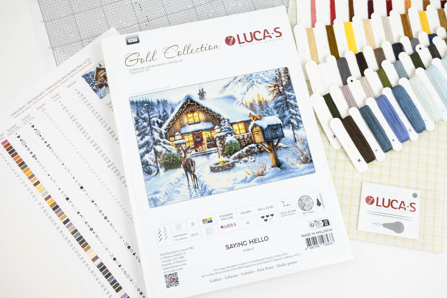 Set de brodat în goblen Luca-S Gold - Vă Salut , G733