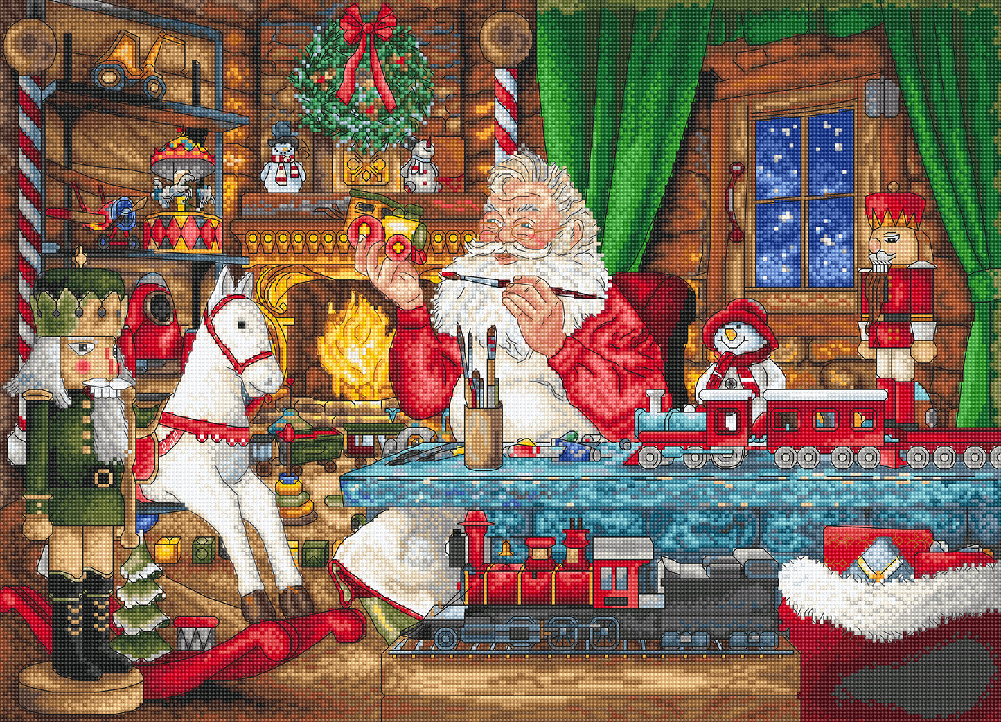 Set de brodat în cruciuliță LetiStitch - Pregătirile de Crăciun, L8074