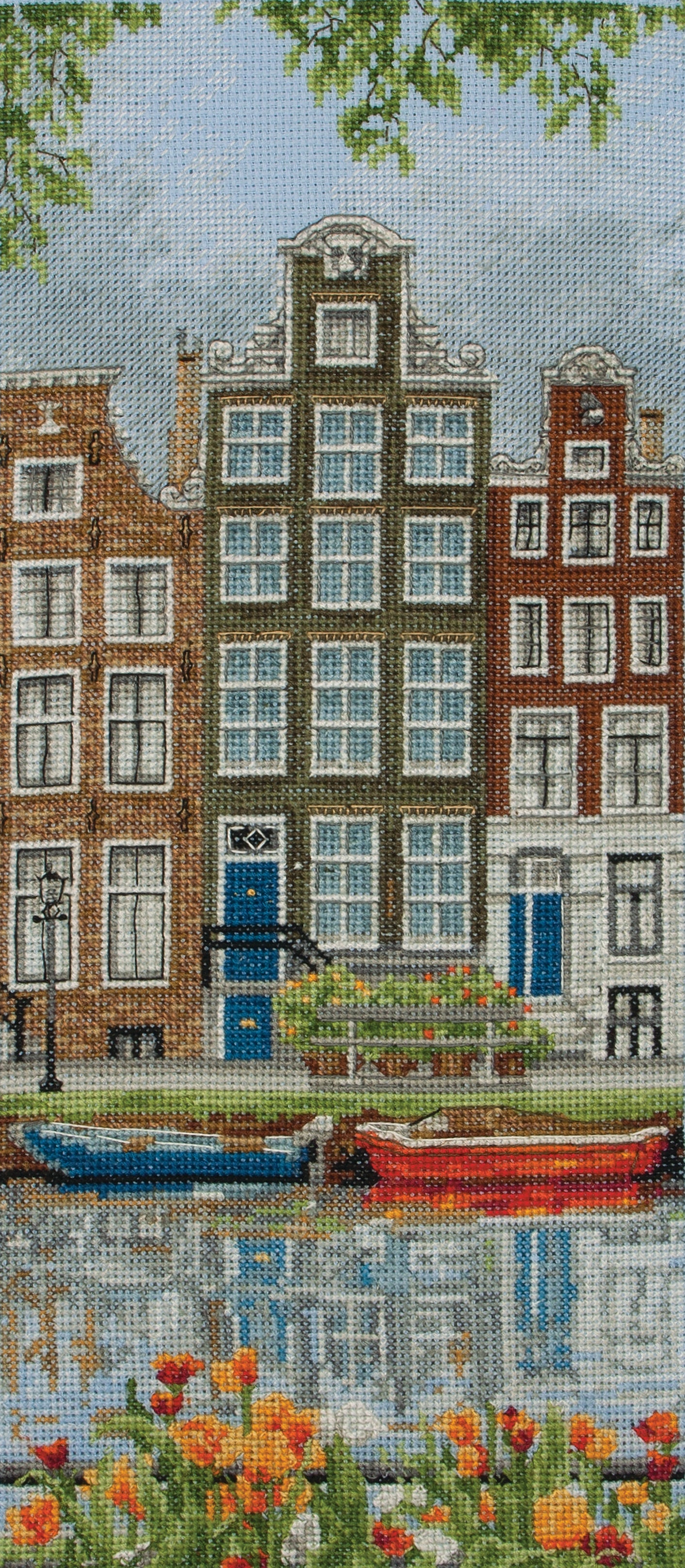 Set de brodat în cruciuliță Anchor - Scena stradală din Amsterdam