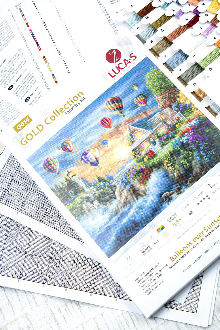 Tapestry Kit Luca-S - Balloons over Sunset Cove - HobbyJobby