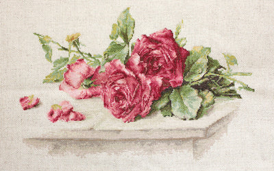 Set de brodat în cruciuliță Luca-S - BL22411 Trandafiri roşii