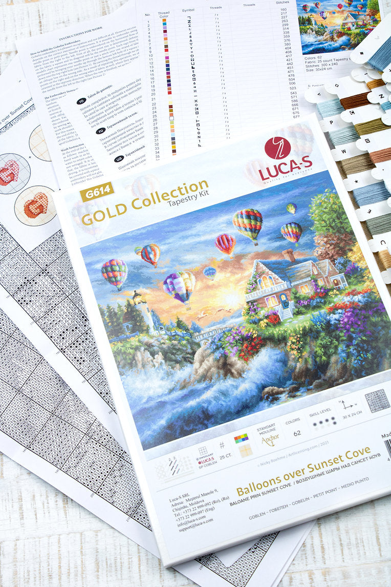 Tapestry Kit Luca-S - Balloons over Sunset Cove - HobbyJobby