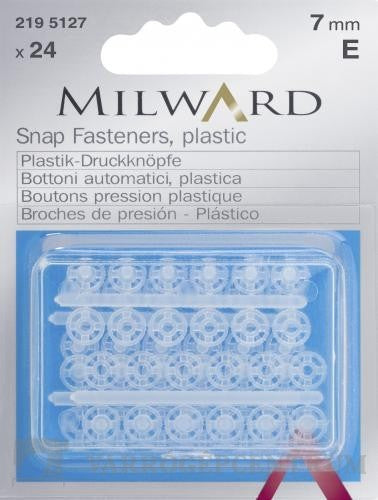 Butoni plastic transparent 7mm Milward