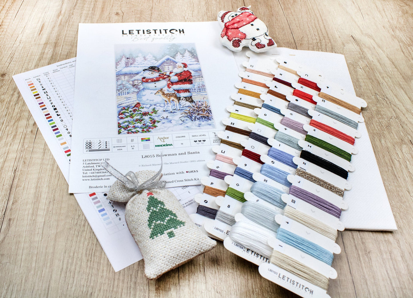 Cross Stitch Kit LetiStitch - Snowman and Santa - HobbyJobby