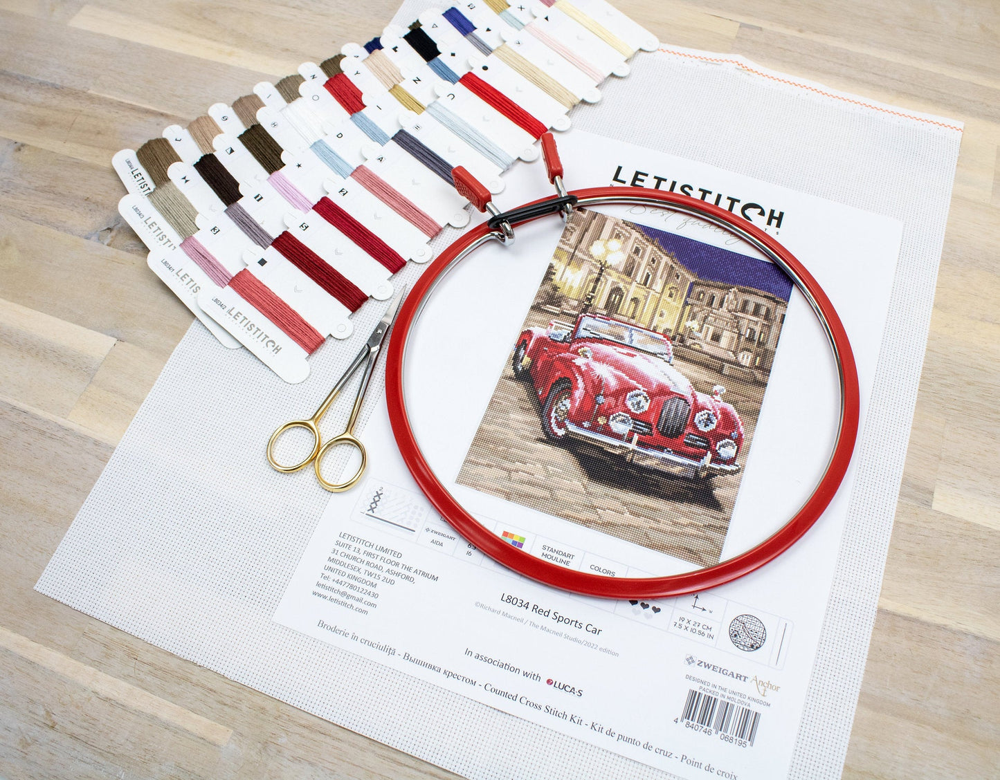 Набор для вышивки крестом Letistitch - Красная спортивная машина, L8034