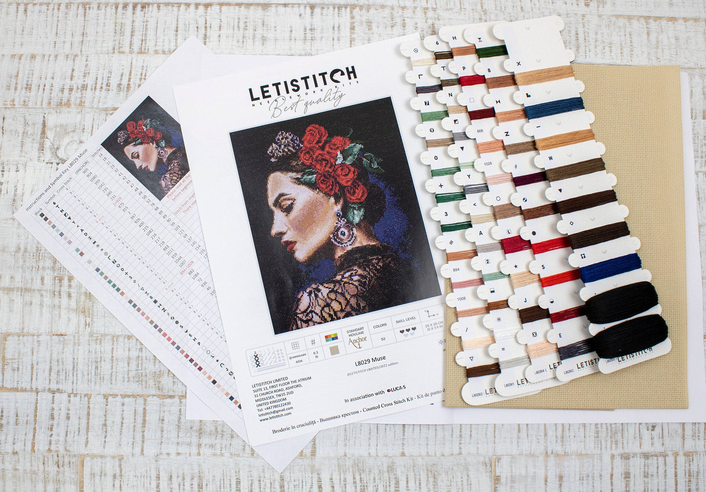 Набор для вышивки крестом LetiStitch - Muse, L8029
