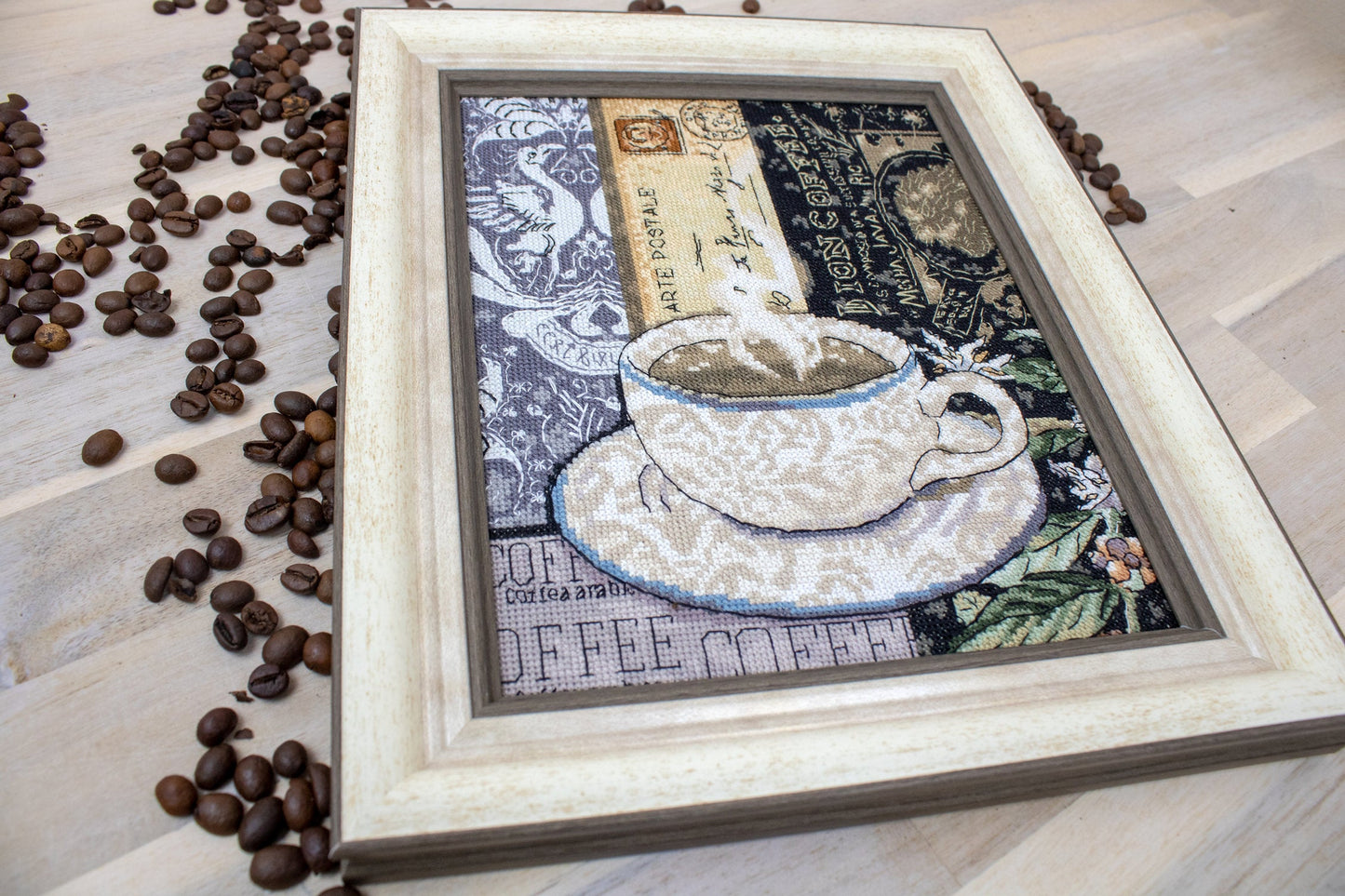 Cross Stitch Kit LetiStitch - Lion Coffee C - HobbyJobby