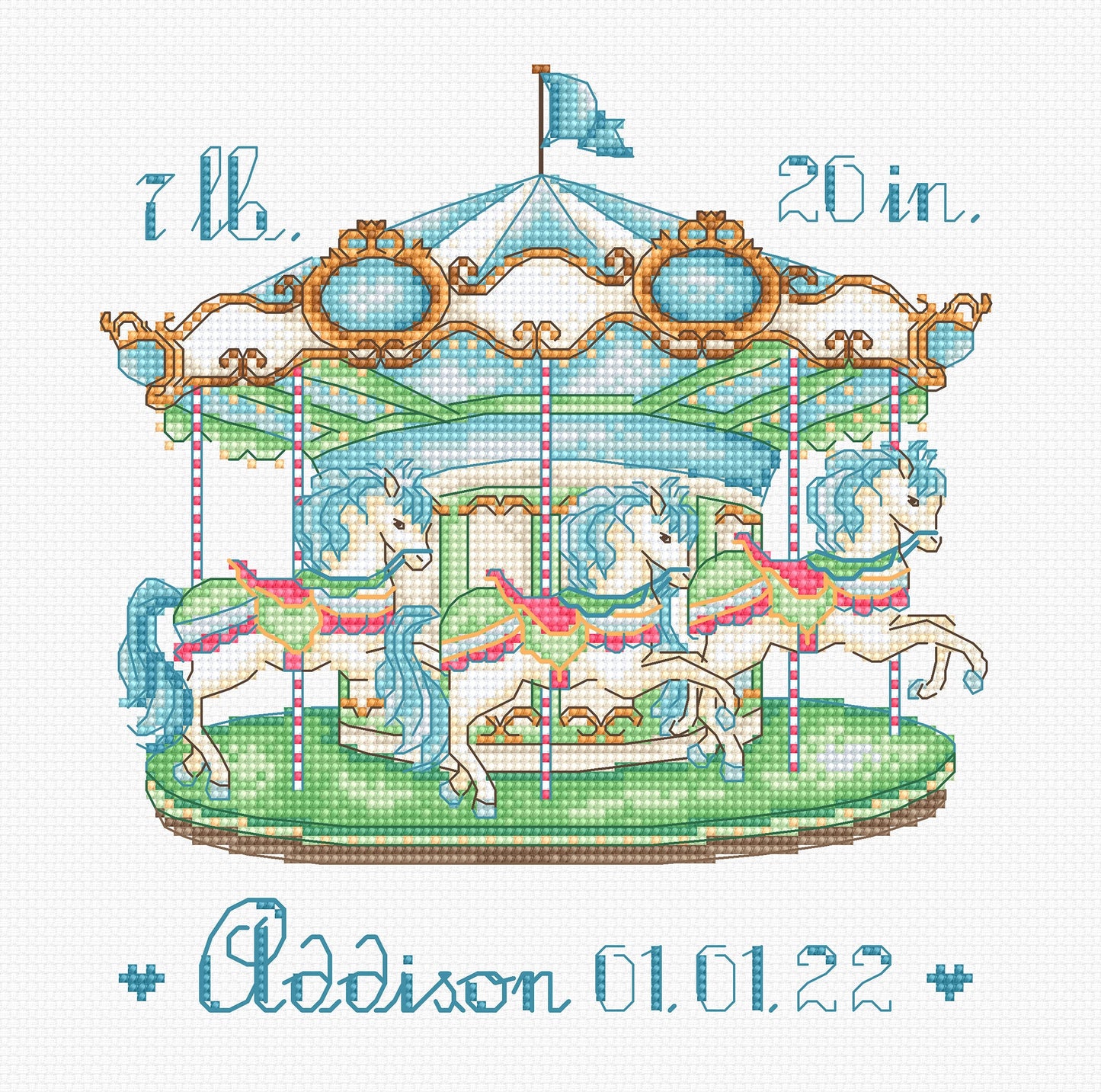 Set de broderie Letistitch - Baby Carousel