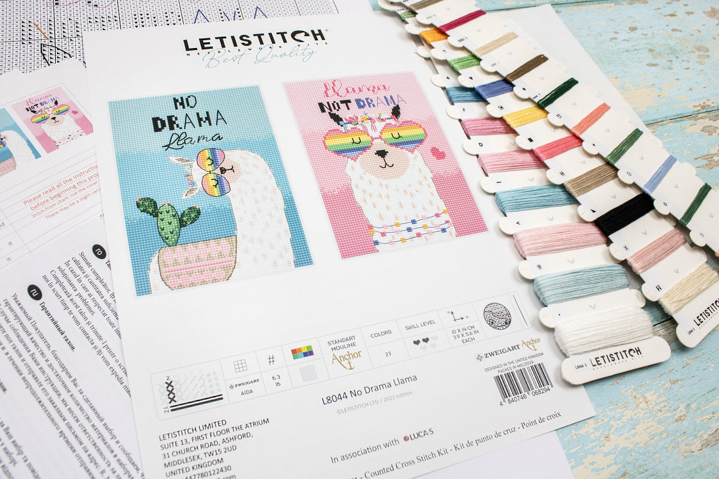 Набор для вышивки крестом LetiStitch - Лама без драмы