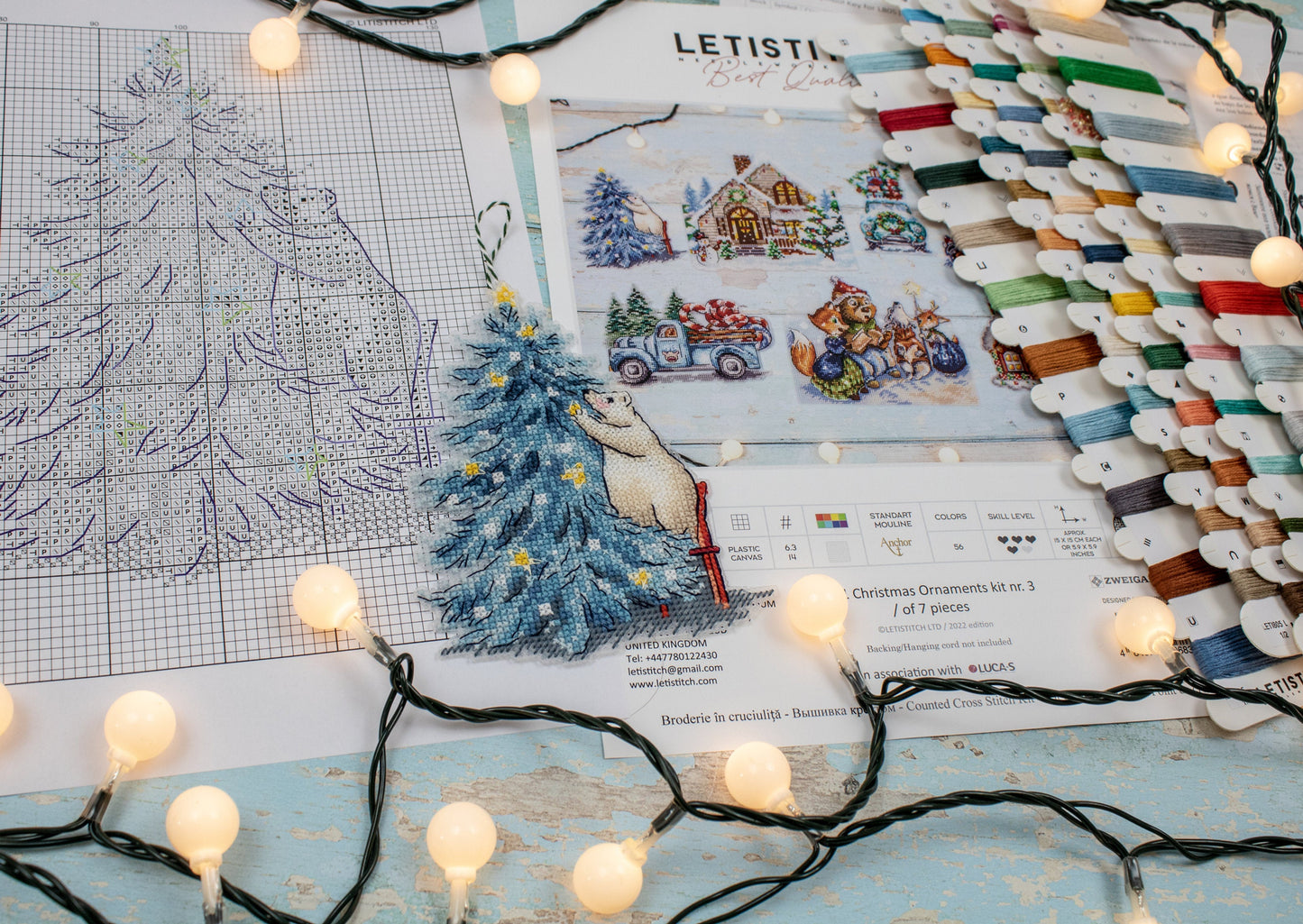 Набор для вышивания LETISTITCH - Christmas Ornaments kit №. 3 / из 7 шт.
