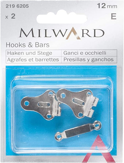 Dispozitive de fixare cu cârlig și bare MILWARD, oțel, argint, 12mm