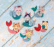 Set lanțuri cu pandantive din acril LetiStitch - Mermaid Cats, 481-494