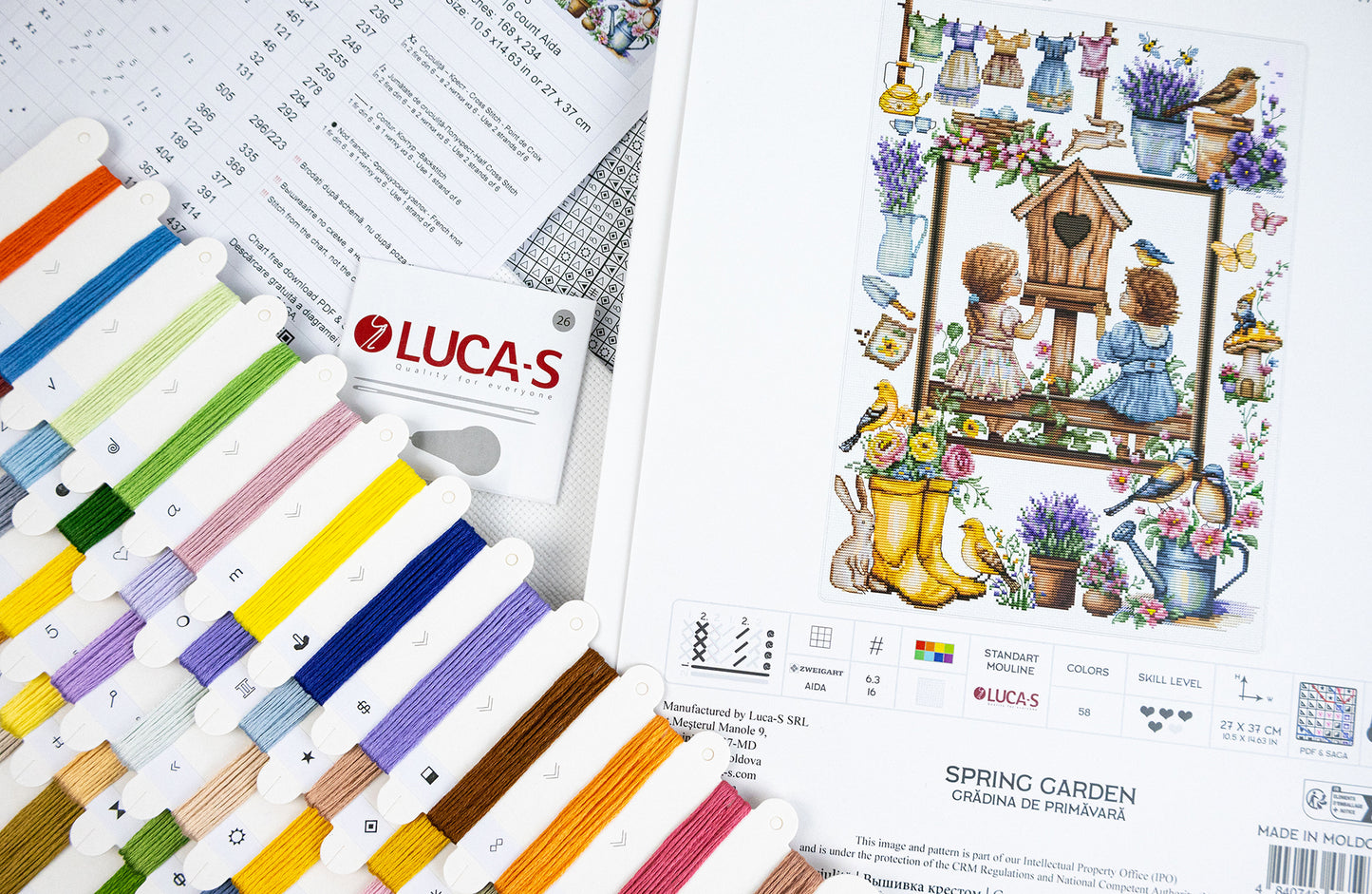 Set de brodat în cruciuliță Luca-S -Grădina de Primăvară, B7047