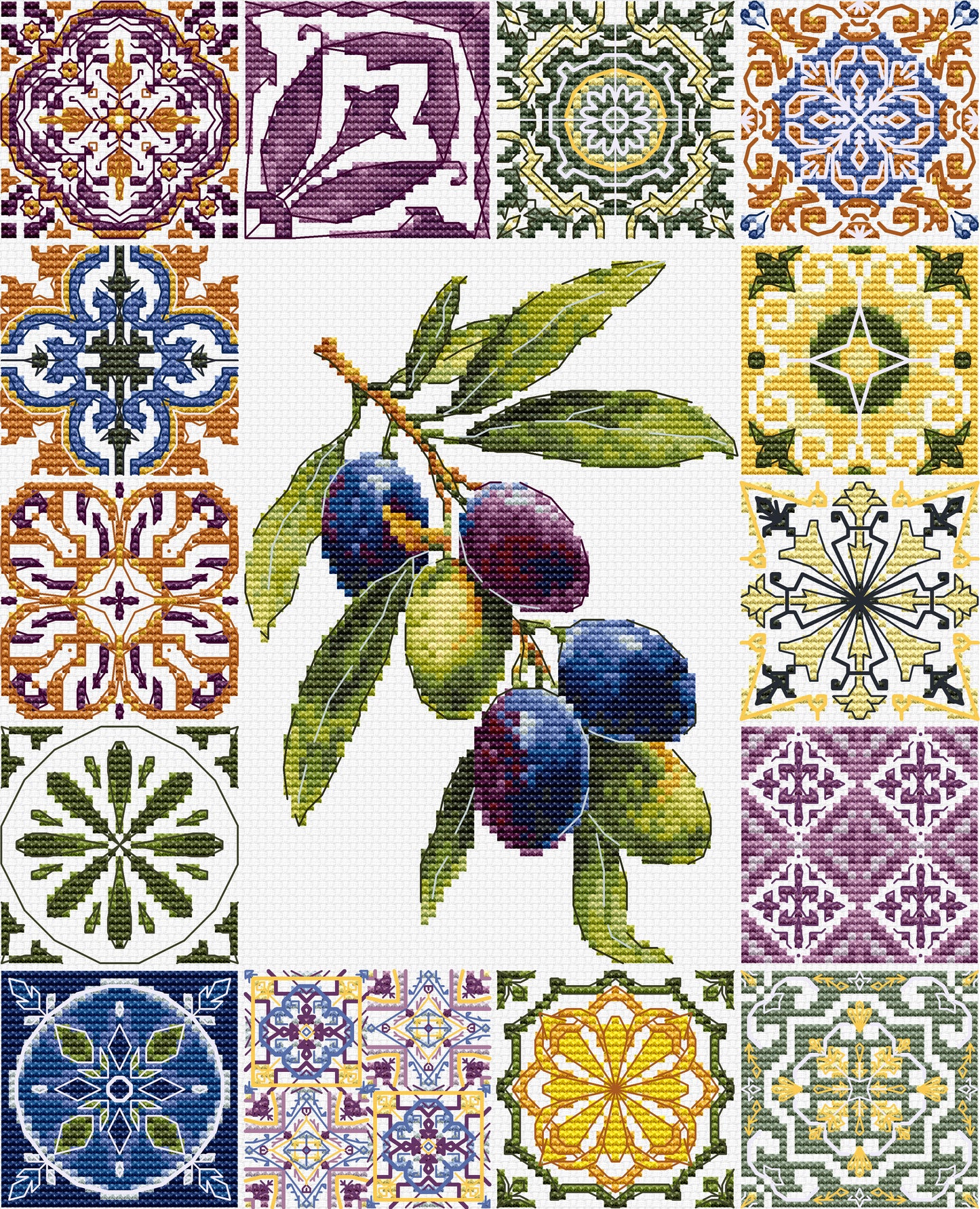 Set de brodat în cruciuliță Luca-S - Paleta de Măsline a Mediteranei, B7050