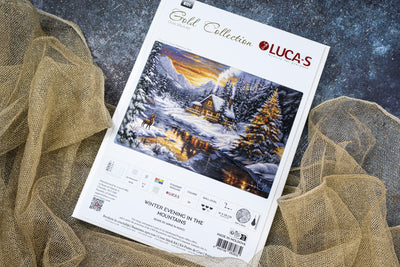 Set de brodat în cruciuliță Luca-S GOLD - Seară de Iarnă în Munți, B721