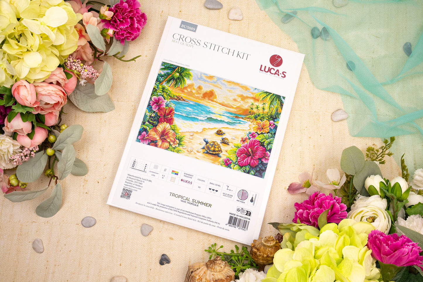 Set de brodat în cruciuliță Luca-S - Vară Tropicală, BU5089