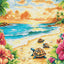 Set de brodat în cruciuliță Luca-S - Vară Tropicală, BU5089