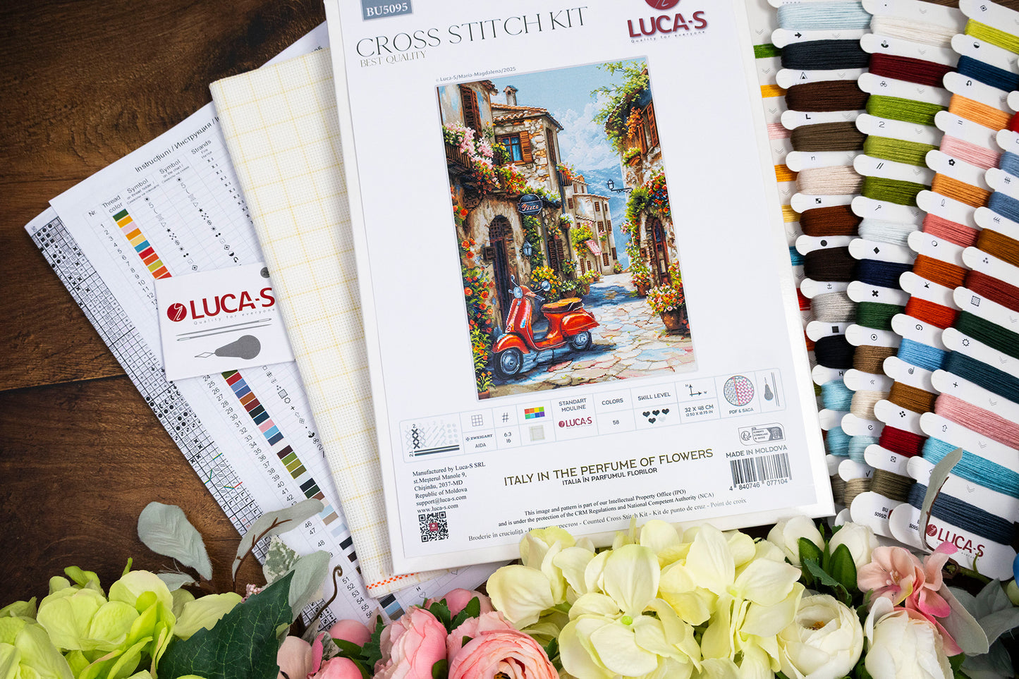 Set de brodat în cruciuliță Luca-S - Italia în Parfumul Florilor, BU5095