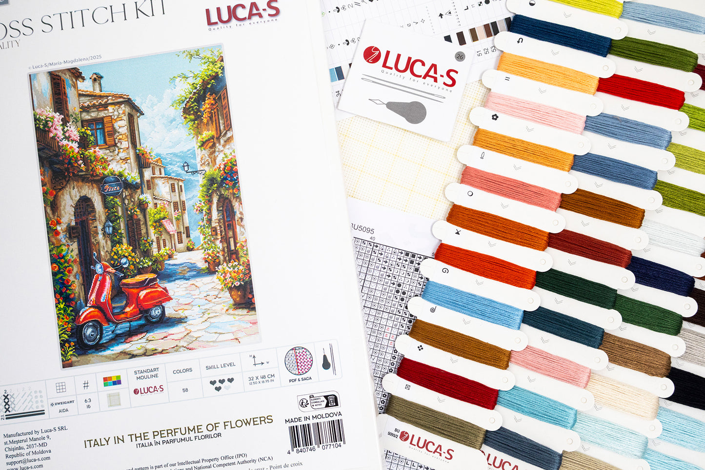 Set de brodat în cruciuliță Luca-S - Italia în Parfumul Florilor, BU5095