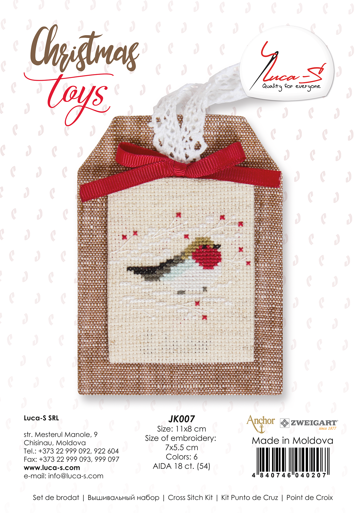 Jucarie de craciun, set de brodat  - JK007
