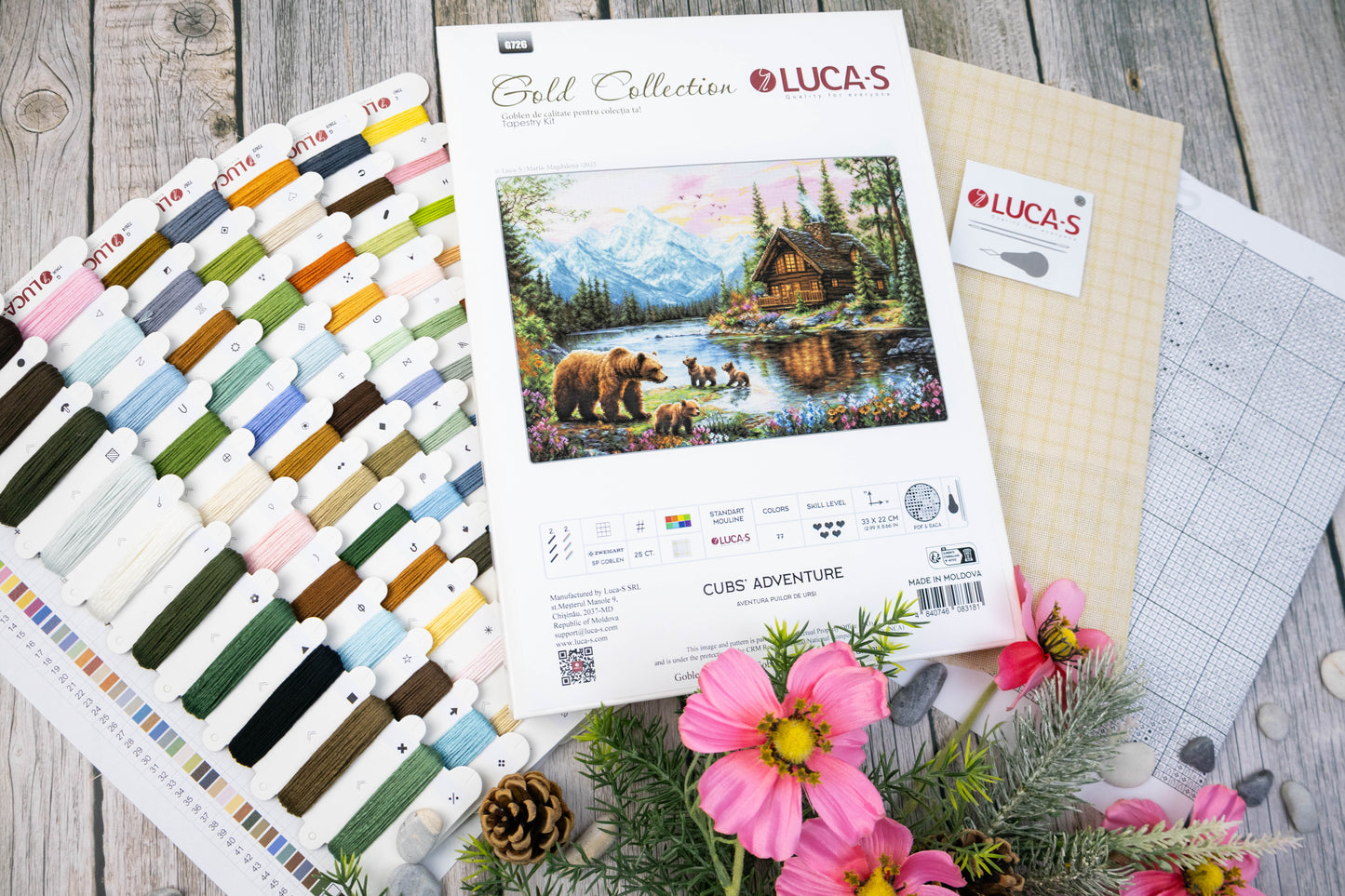 Set de brodat în goblen Luca-S GOLD - Aventura Puilor de Urși, G726