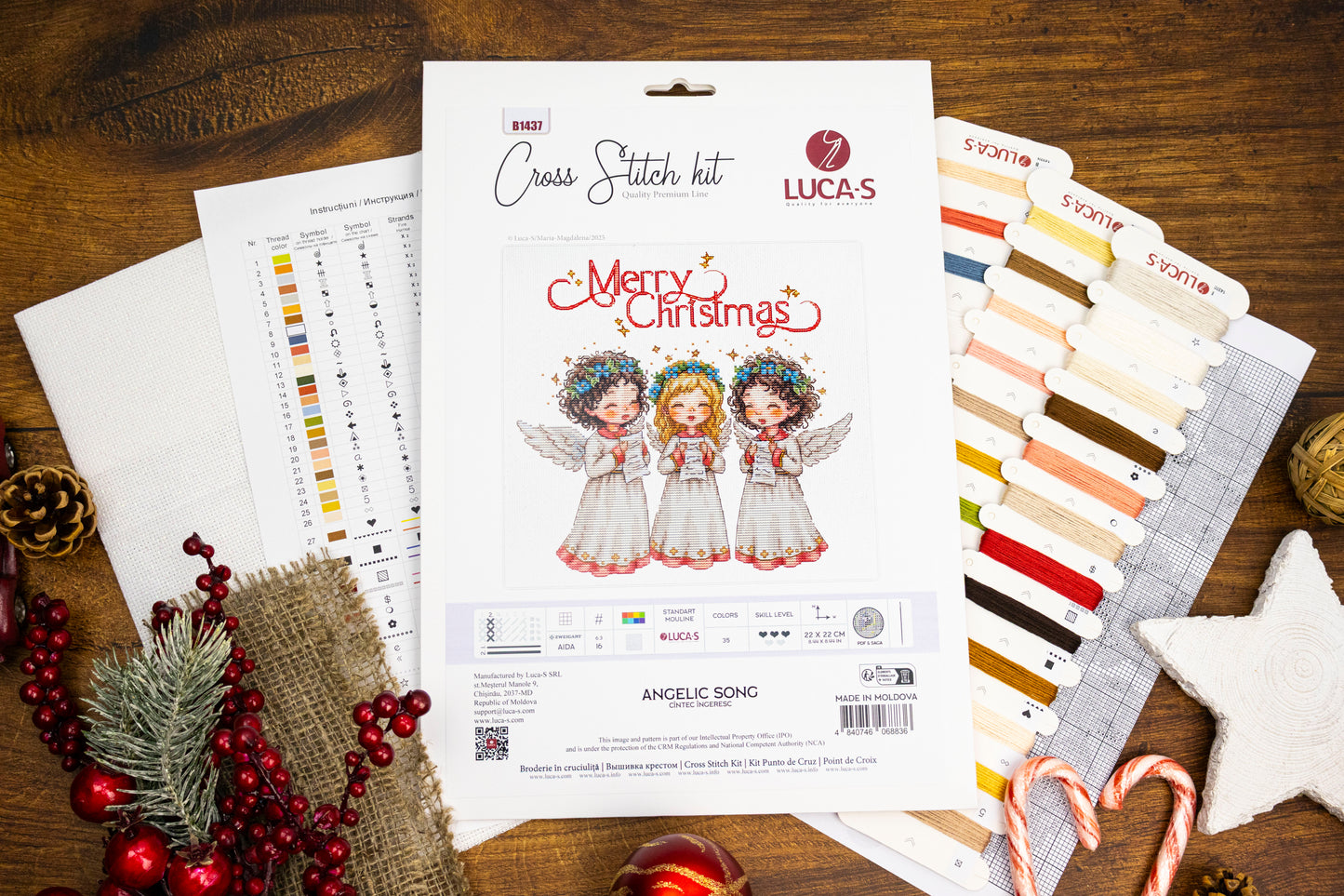 Set de brodat în cruciuliță Luca-S - Cîntec Îngeresc, B1437