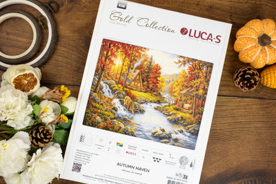 Set de brodat în cruciuliță Luca-S GOLD - Refugiul de Toamnă, B736