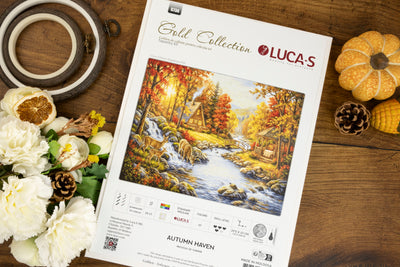 Set de brodat în goblen Luca-S GOLD - Refugiul de Toamnă , G736