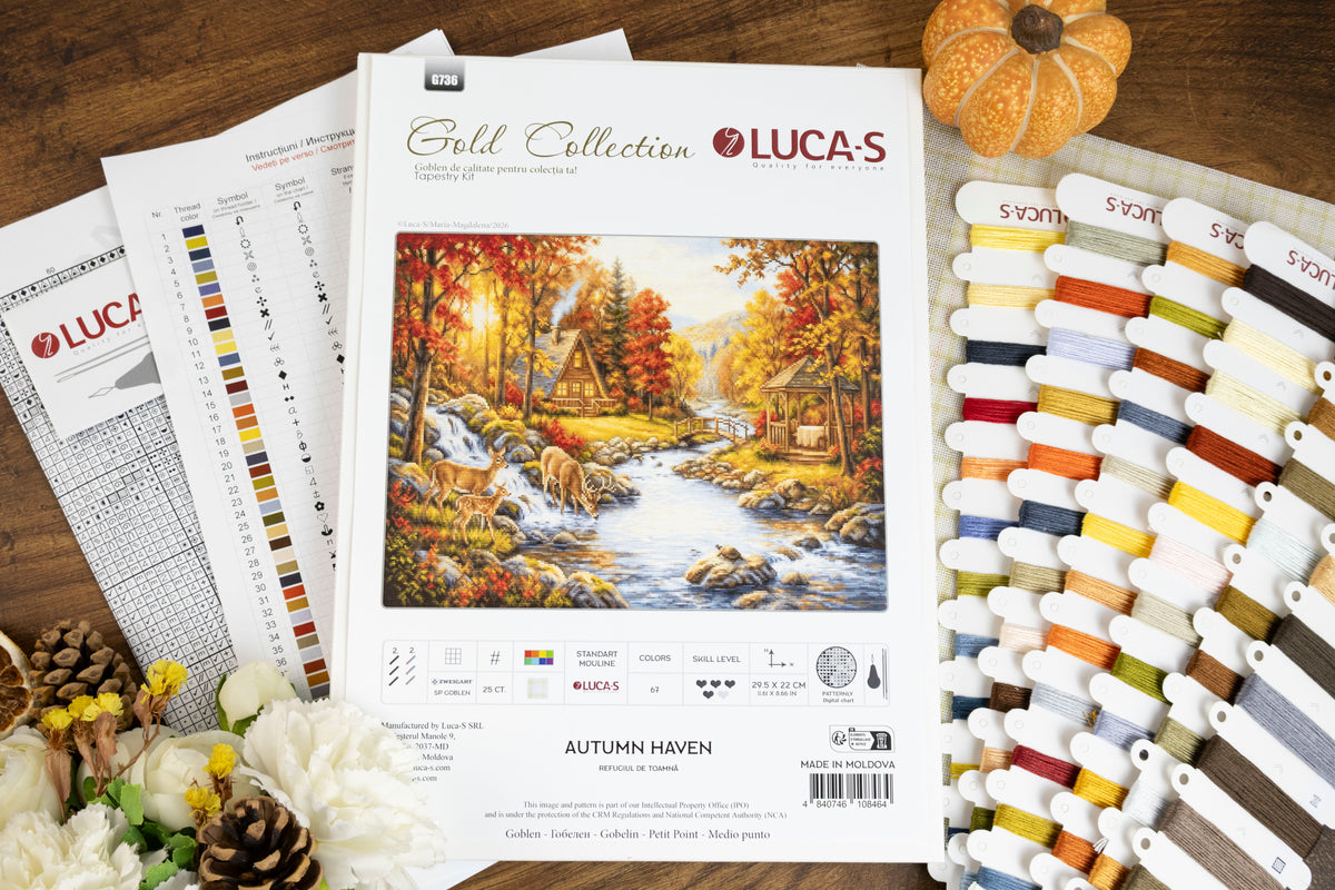 Set de brodat în goblen Luca-S GOLD - Refugiul de Toamnă , G736