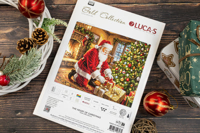 Set de brodat în cruciuliță Luca-S GOLD - Inima Crăciunului, B738