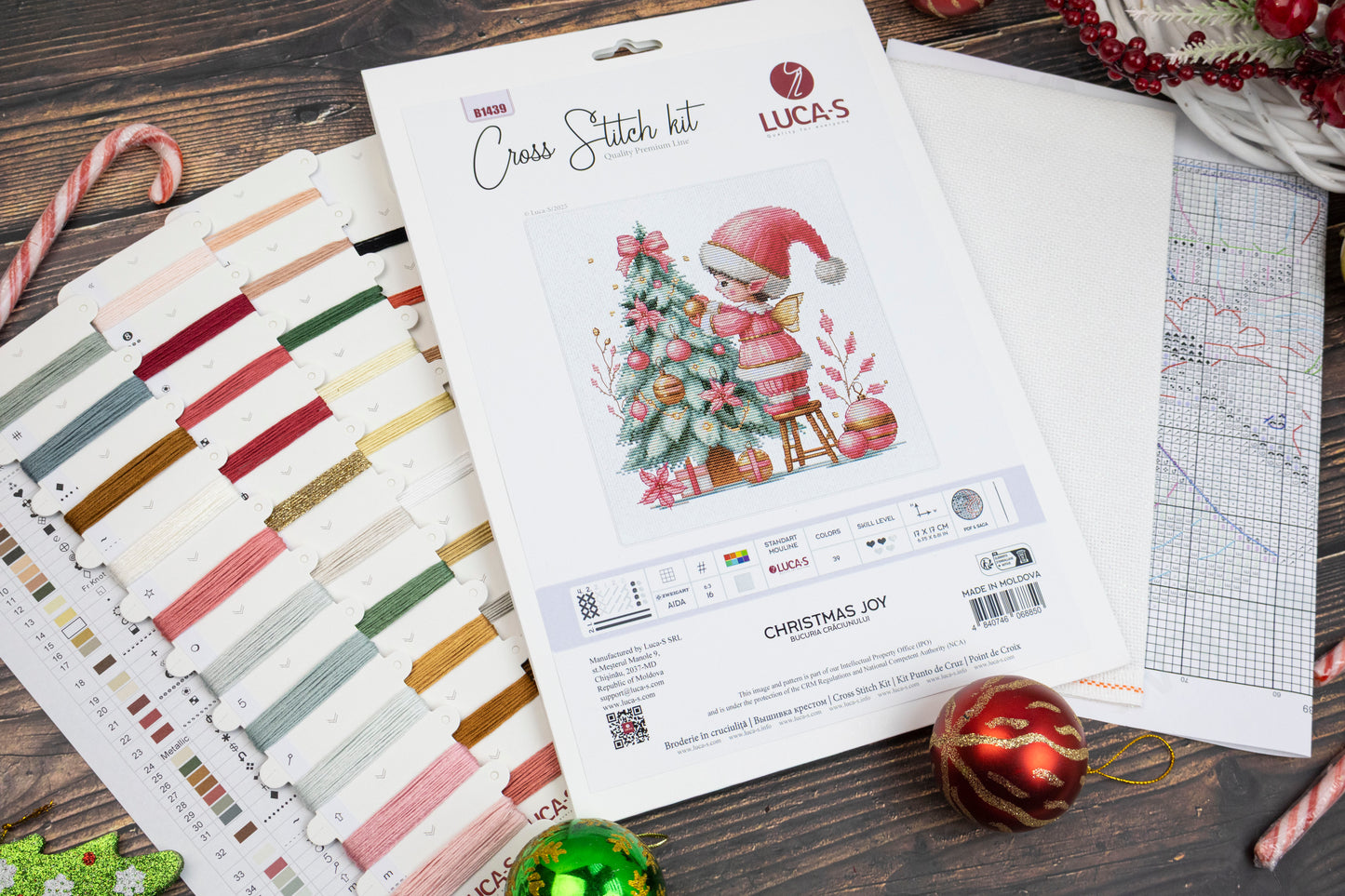 Set de brodat în cruciuliță Luca-S - Bucuria Crăciunului, B1439