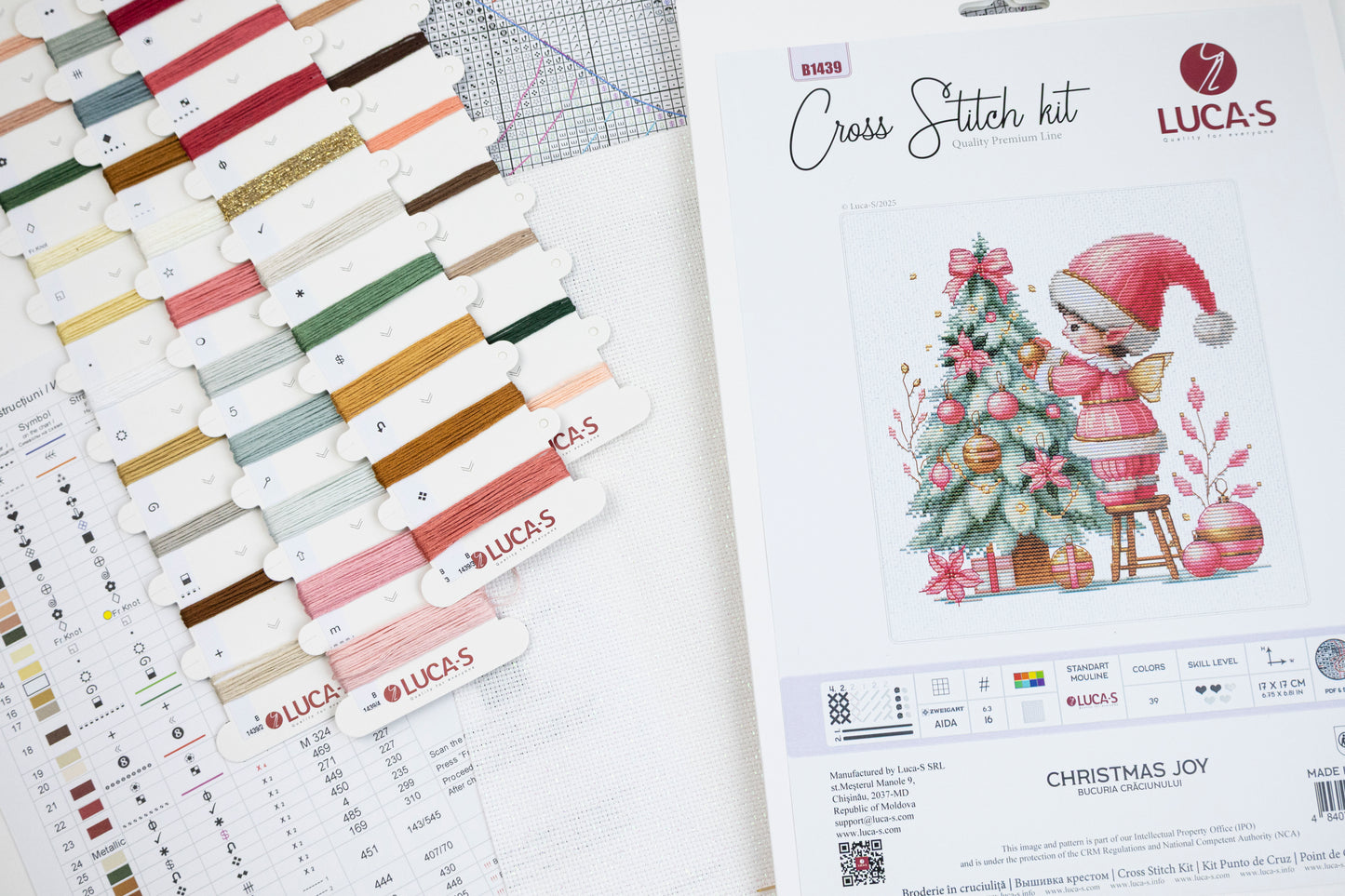 Set de brodat în cruciuliță Luca-S - Bucuria Crăciunului, B1439