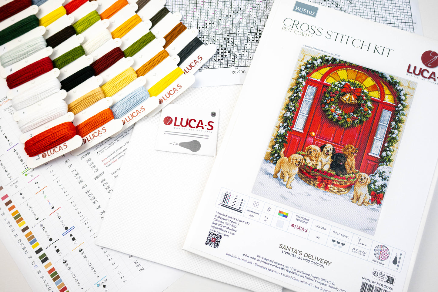 Set de brodat în cruciuliță Luca-S - Livrarea lui Moș Crăciun, BU5102
